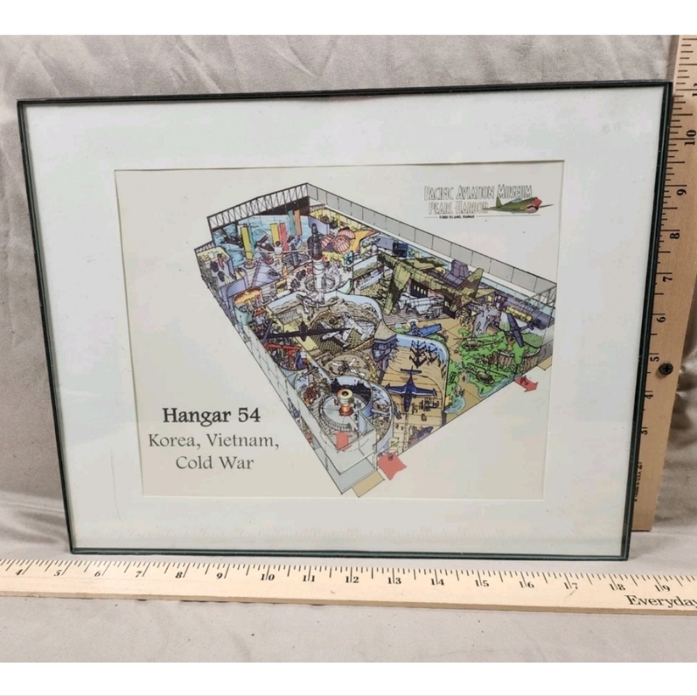 Pacific Pearl Harbor Aviation Hangar 54 Museum Print Framed WW2 Korea Vietnam